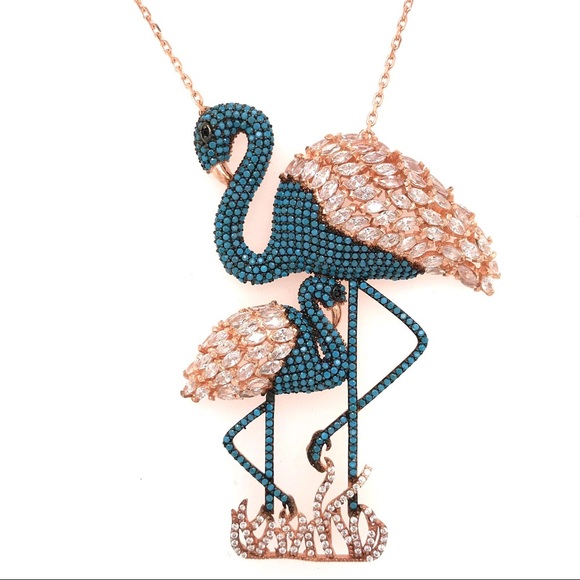 Jewelry - Flamingo silver blue and silver necklace 925. Jewelry - Flamingo silver blue and silver necklace 925.